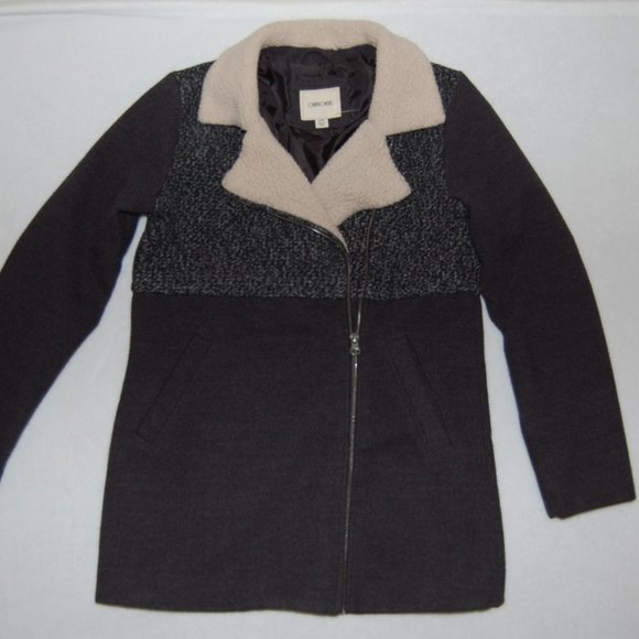 Cherokee Jackets & Blazers - Cherokee Girls L (Bust:34"), Winter Coat with Off Center Zip Closure, Dark Gray